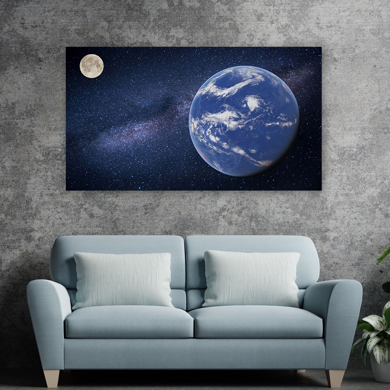Πίνακας σε καμβά Γη και Φεγγάρι